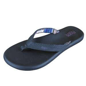 Flojos Women's Flip Flop Black Synthetic Sz 10 Medium Gently Used 2025